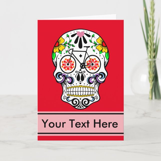 Calavera - Sugar Skull Bike Card (Front)