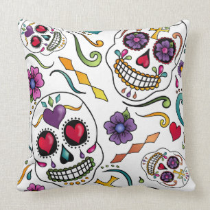 Calaveras Celebration Throw Pillow