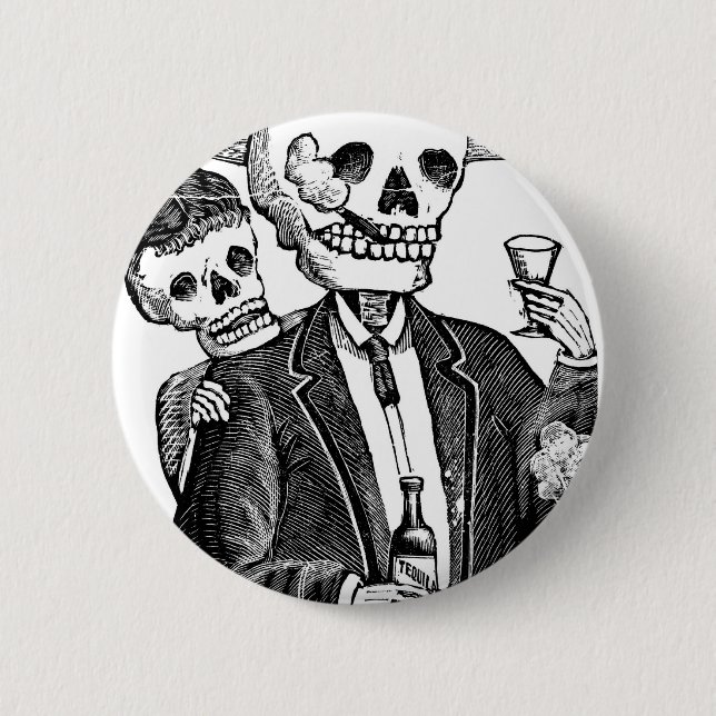 Calaveras from Guadalajara, Mexico 2 Inch Round Button (Front)