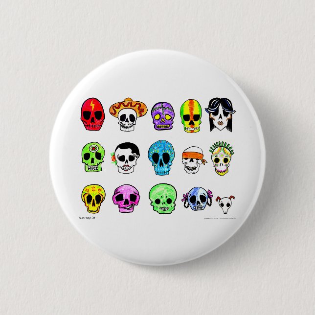 Calaveritas 2 Inch Round Button (Front)