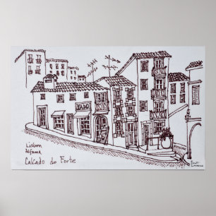 Calcada do Forte, Alfama   Lisbon, Portugal Poster