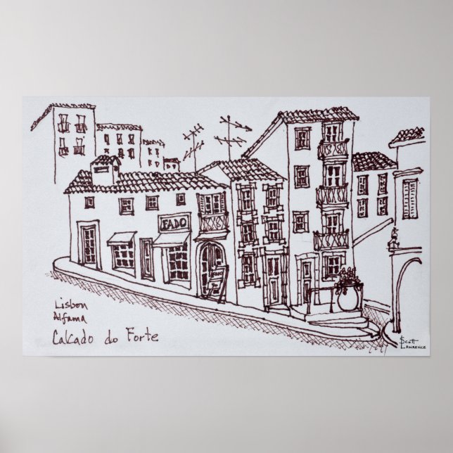 Calcada do Forte, Alfama | Lisbon, Portugal Poster (Front)