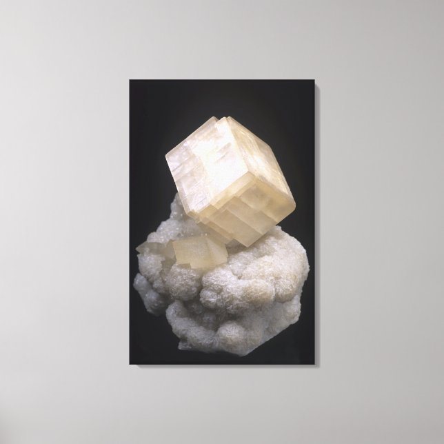 Calcite Crystals on Dolomite Canvas Print (Front)