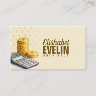 Calculating Financial Growth with Coins G134 Business Card