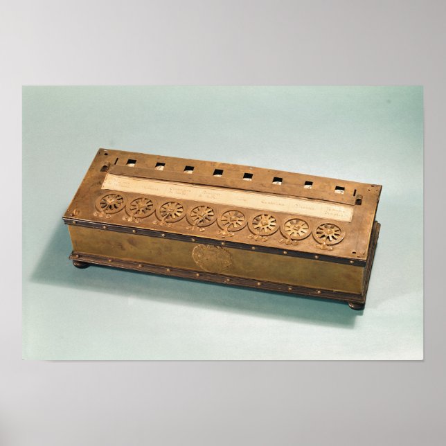 Calculating machine invented by Blaise Pascal Poster (Front)