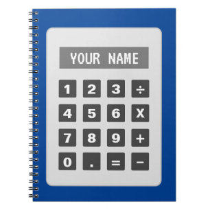 Calculating machine spiral notebook with lines