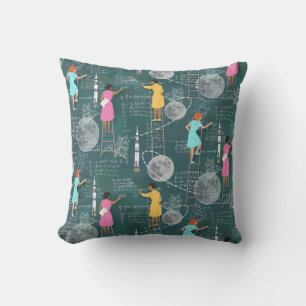 Calculating the Moon Landing Throw Pillow