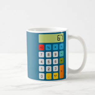 Calculator 67 Six Seven Funny Math Meme Coffee Mug