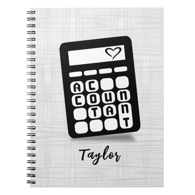 Calculator Accountant Heart Photo Notebook (Front)