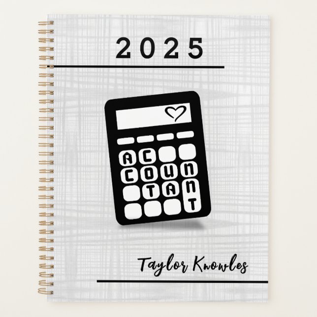 Calculator Accountant Heart Planner (Front)