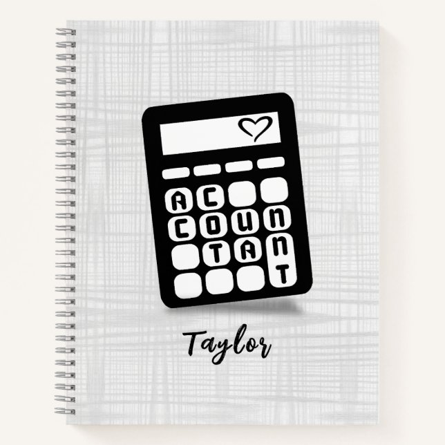 Calculator Accountant Heart Spiral Notebook (Front)