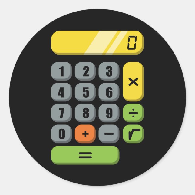 Calculator Costume Halloween Easy Cosplay Math Gee Classic Round Sticker (Front)