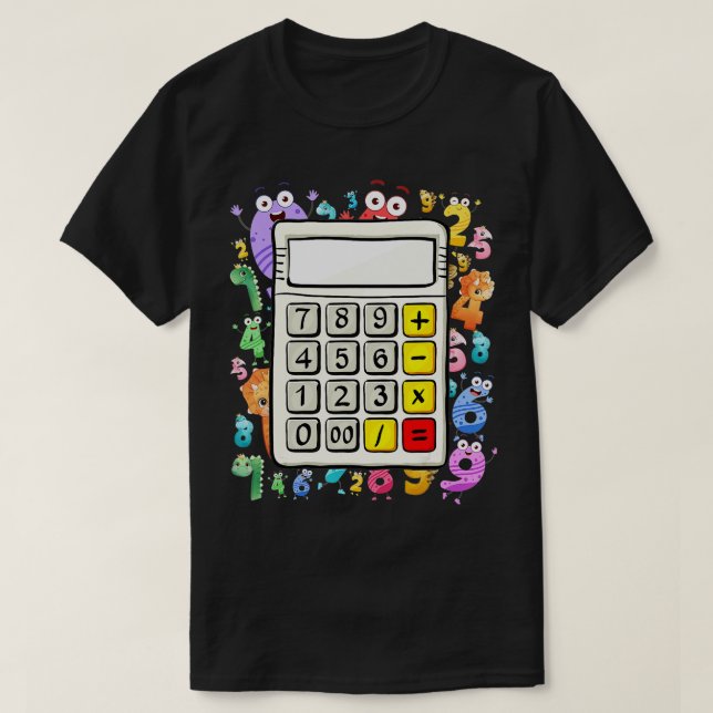 Calculator Costume Idea For Kids  Maths Day Dinosa T-Shirt (Design Front)