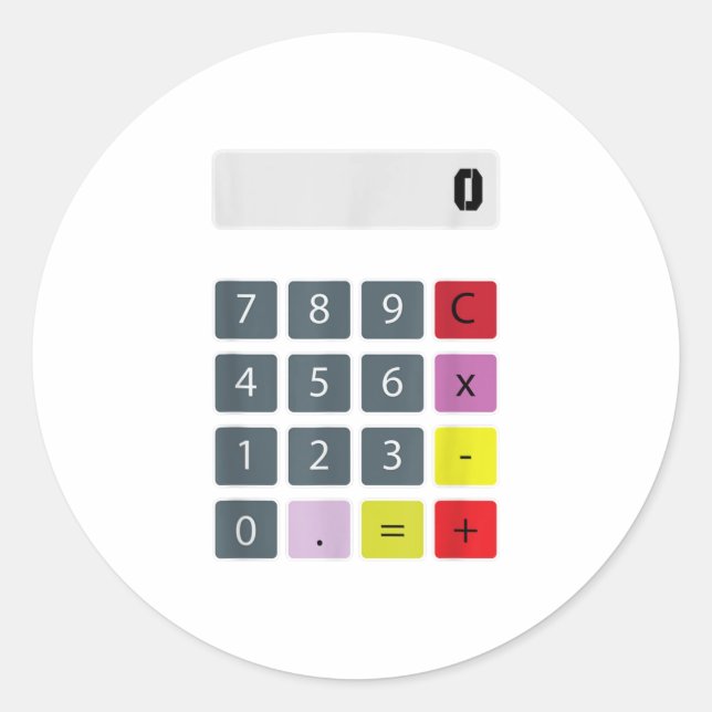 Calculator Halloween costumes lazy easy Classic Round Sticker (Front)