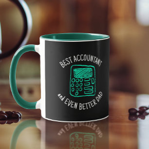 Calculator Hand Drawn   Best Accountant Dad Mug