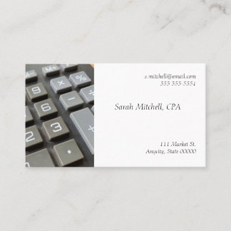 Calculator keyboard and fade business card