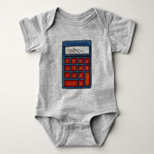 Calculator Math Nerd Mathematics Numbers Teacher Baby Bodysuit