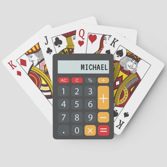 Calculator Personalized Name Playing Cards (Back)