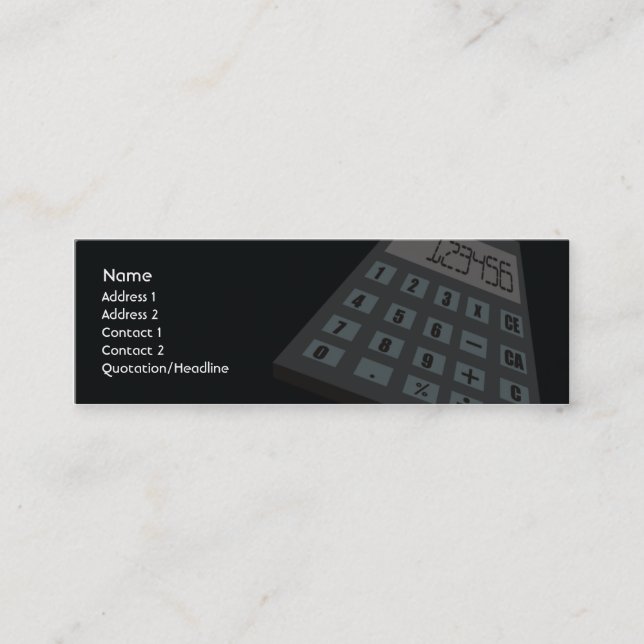 Calculator - Skinny Mini Business Card (Front)