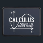 Calculus Actually Its Rocket Science Funny Math Trailer Hitch Cover<br><div class="desc">Funny Math science school nerd design for any math genius or geek with a good sense of humour. The funny saying is "Calculus - Actually It Is Rocket Science" with a x to y-axis graph</div>
