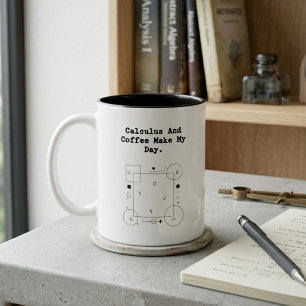 Calculus & Coffee Lover  Math Teacher Daily Ritual Two-Tone Coffee Mug