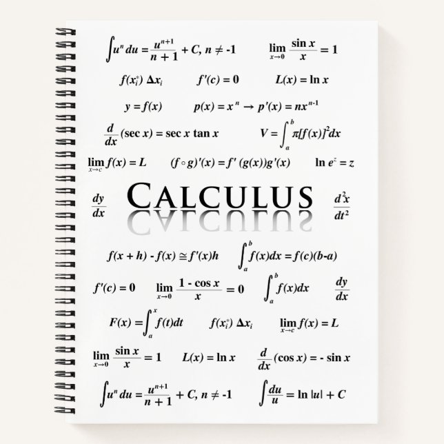 Calculus Equations Notebook (Front)