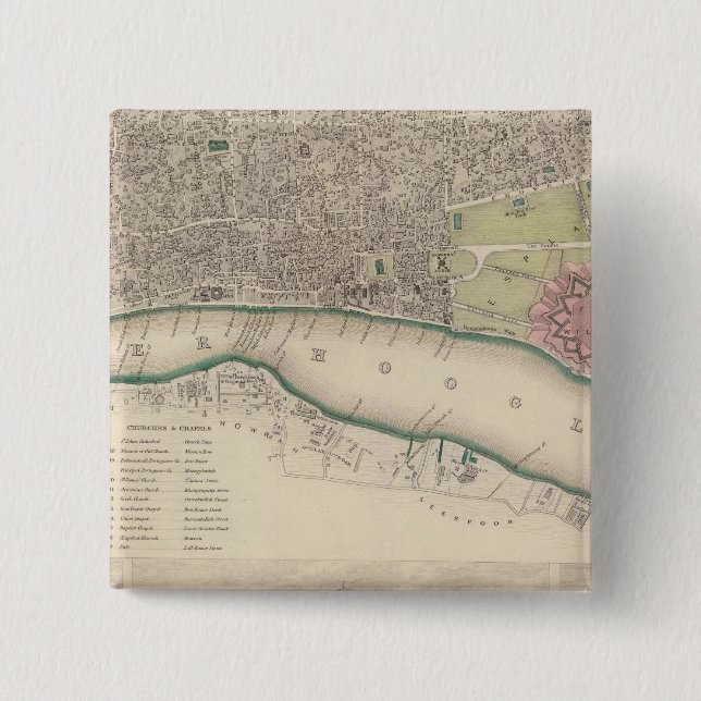 Calcutta 2 Inch Square Button (Front)