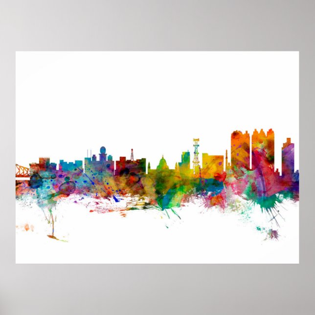 Calcutta (Kolkata) India Skyline Poster (Front)