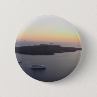 Caldera (centre of volcano) in Santorini, Greece 2 Inch Round Button