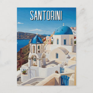 Caldera View Santorini Greece Cyclades Travel Postcard