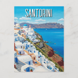 Caldera View Santorini Greece Cyclades Travel Postcard