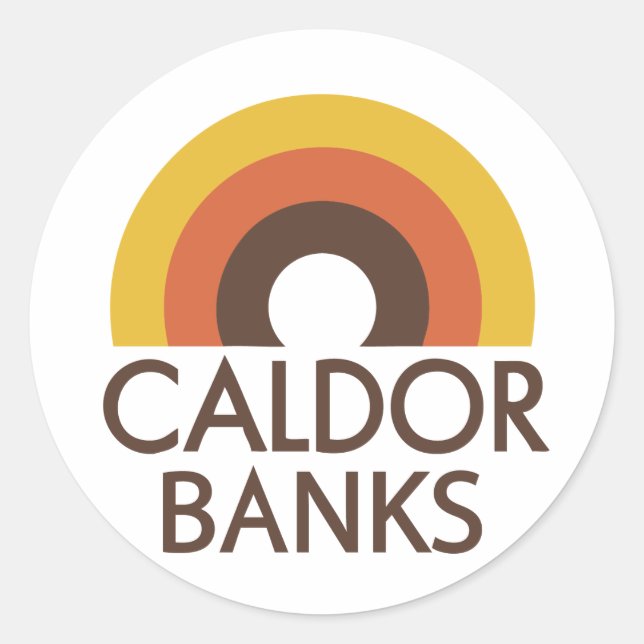 Caldor Banks Classic Round Sticker (Front)