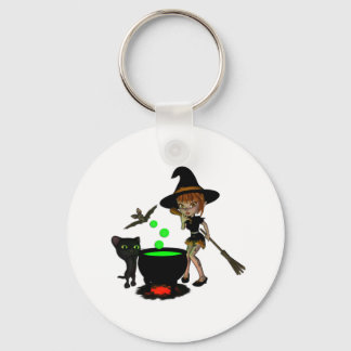 Caldron Witch Keychain