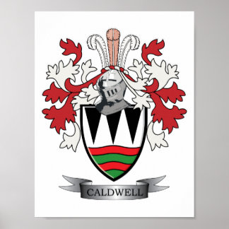 Caldwell Family Crest Coat of Arms Poster
