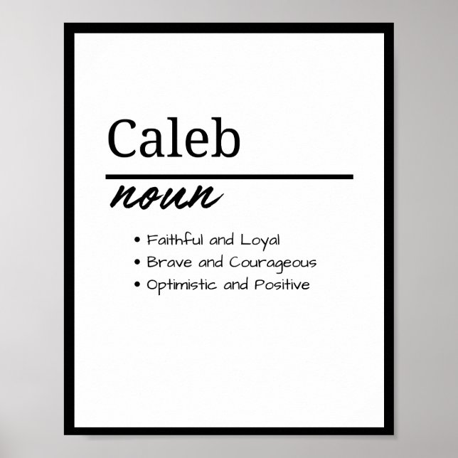 Caleb, Boy Personalized Name Definition  Poster (Front)