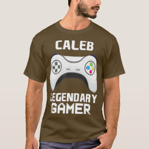 Caleb Legendary Gamer Personalized Video Gaming T-Shirt