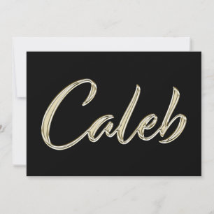 Caleb Nom or blanc Carte calligraphiée