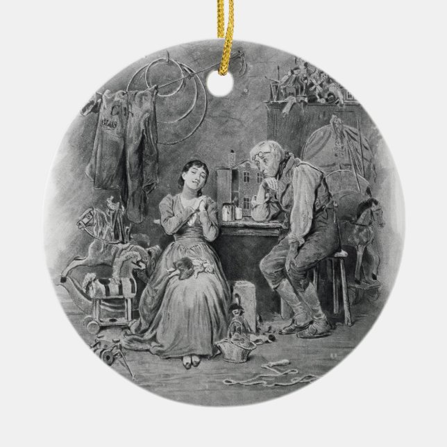 Caleb Plummer and his blind daughter, from 'Charle Ceramic Ornament (Front)