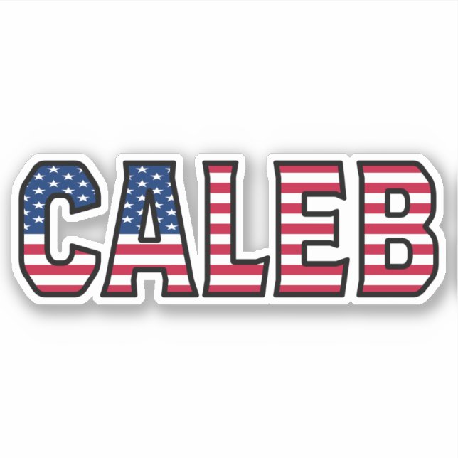 Caleb Prénom USA Sticker Stickerset (Devant)