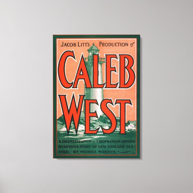 "Caleb West" Lighthouse New England Sea Folk Canvas Print (Front)