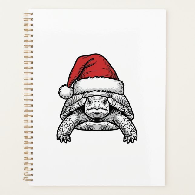 Calèche de Noël Tortue Chapeau de Père Noël Gravur (Devant)