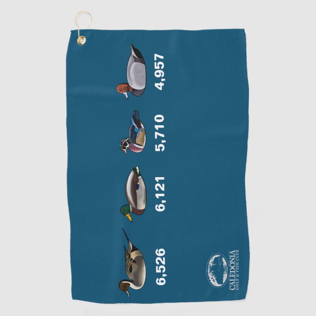 Caledonia "Four Ducks"  Golf Towel (Front)