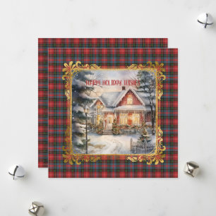 Caledonia  Modern Scottish Tartan Christmas  Holiday Card