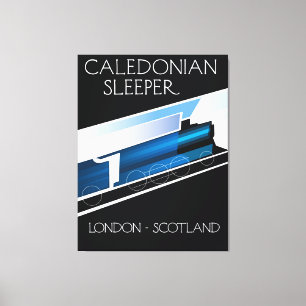Caledonian Sleeper London Scotland travel poster Canvas Print