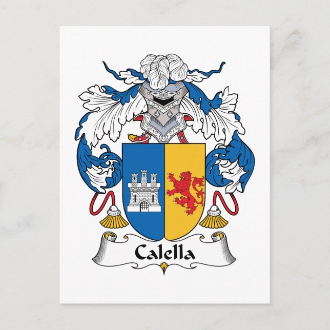 Calella Family Crest Postcard (Front)