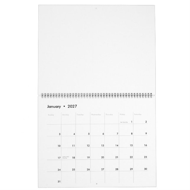 Calendar | 11" x 14.25" Two Page Large Black (Jan 2027)
