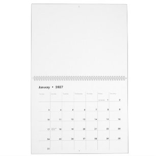 Calendar   11" x 14.25" Two Page Large White