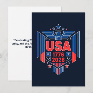 Calendar 1776-2026 USA  Holiday Card