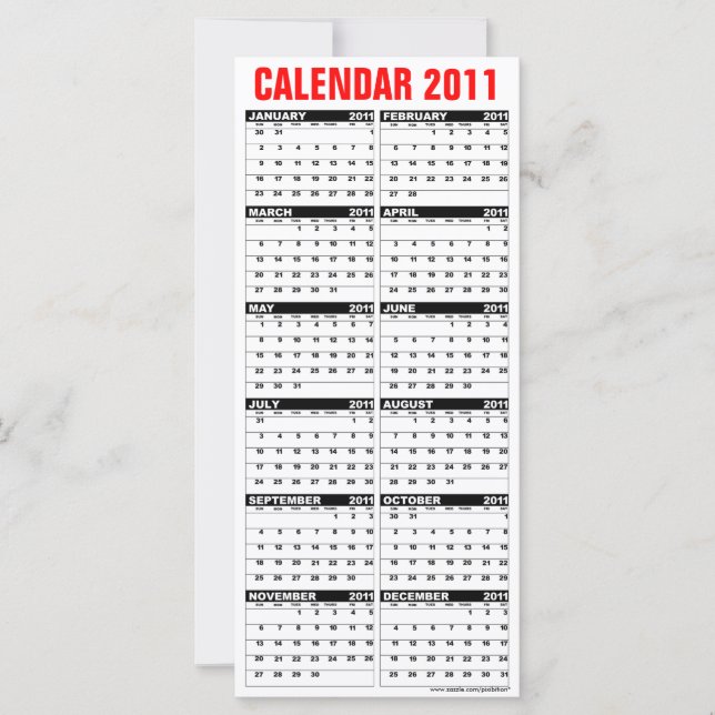 Calendar 2011 Rack Card Season's Greetings (Front)