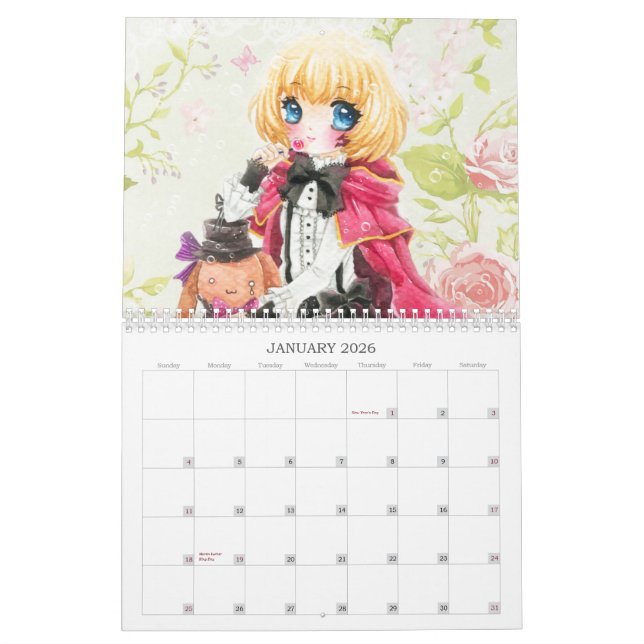 Calendar 2013 - Beautiful anime chibi girls (Jan 2026)